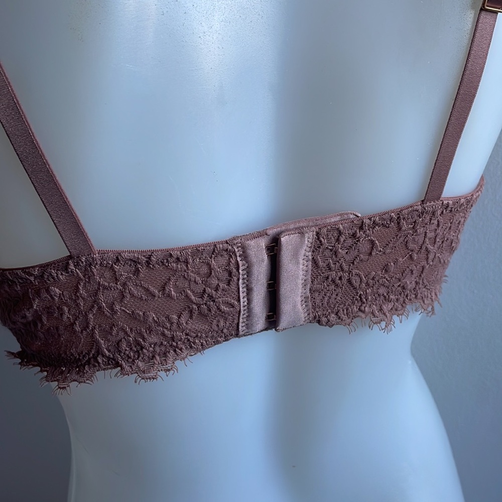 Dusty Rose Pink Aerie Bra 34A Plunge Push Up . - Picture 5 of 8